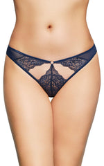 SoftLine 2497 tanga din dantelă albastru M/L