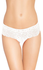 Pantaloni scurți erotici din dantelă SoftLine Collection, albi, mărime S/M