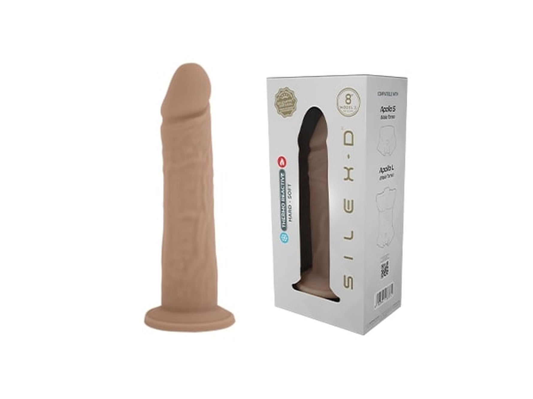 Dildo realist din silicon lichid Silexd cu ventuză 20 cm