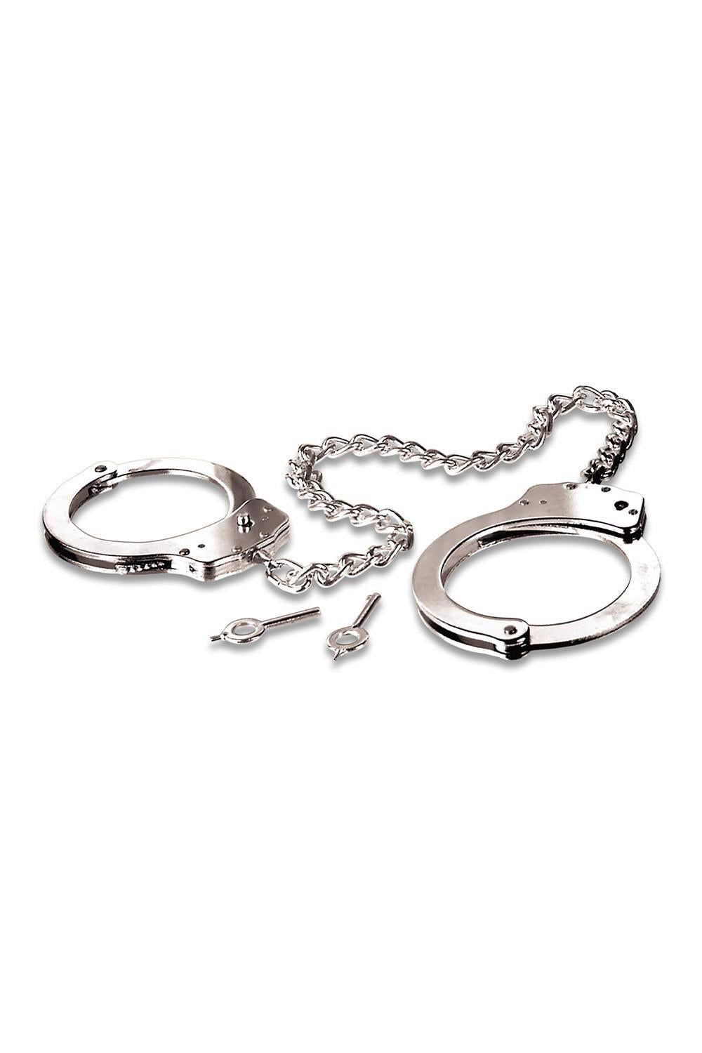 Manșete metalice argintii Pipedream pentru picioare