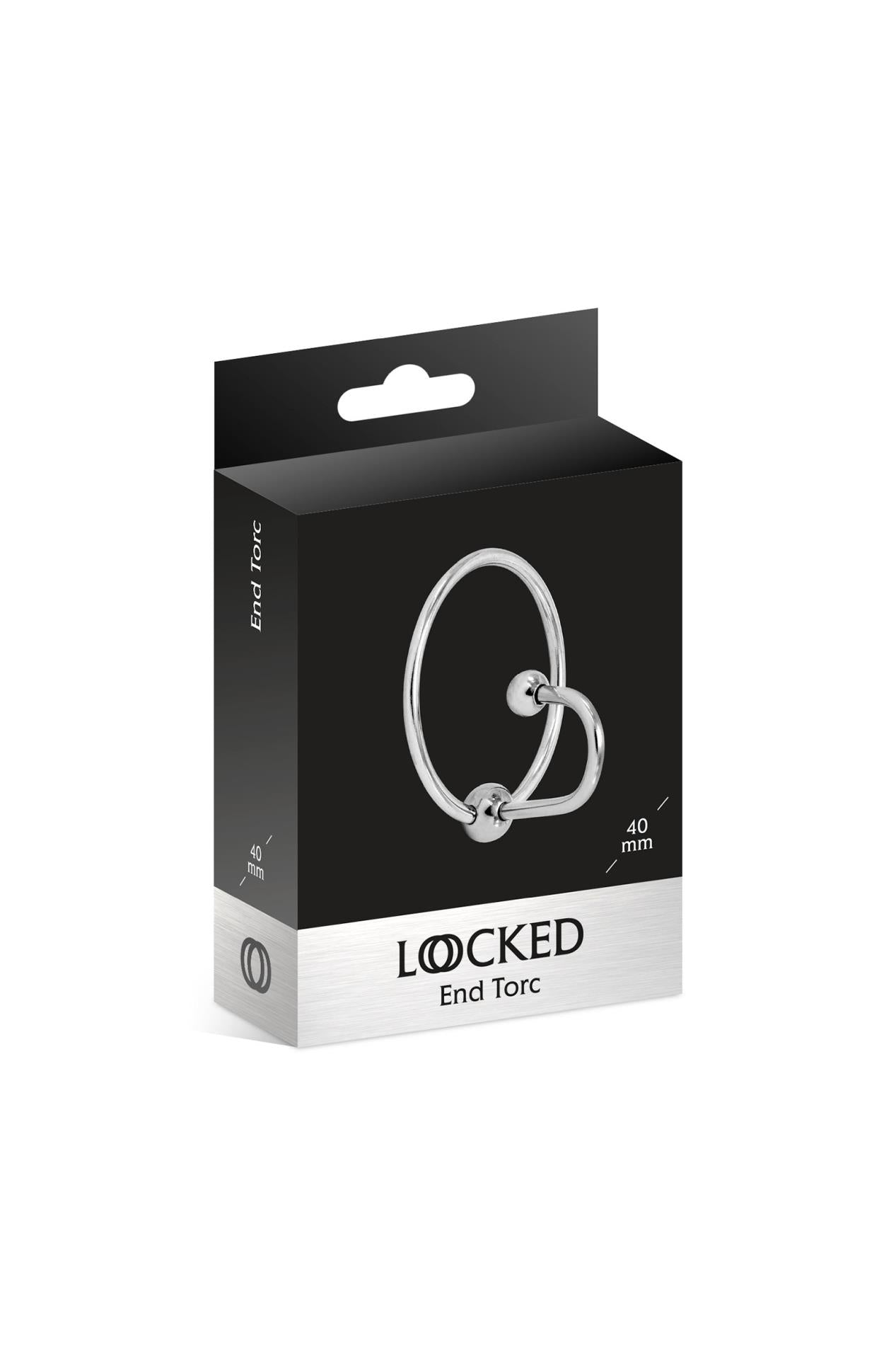 Inel de gland din oțel inoxidabil Torc cu capăt blocat, 40 mm