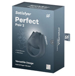 Inel vibrator 2 în 1 din silicon impermeabil Satisfyer Perfect Pair cu 2 porturi USB