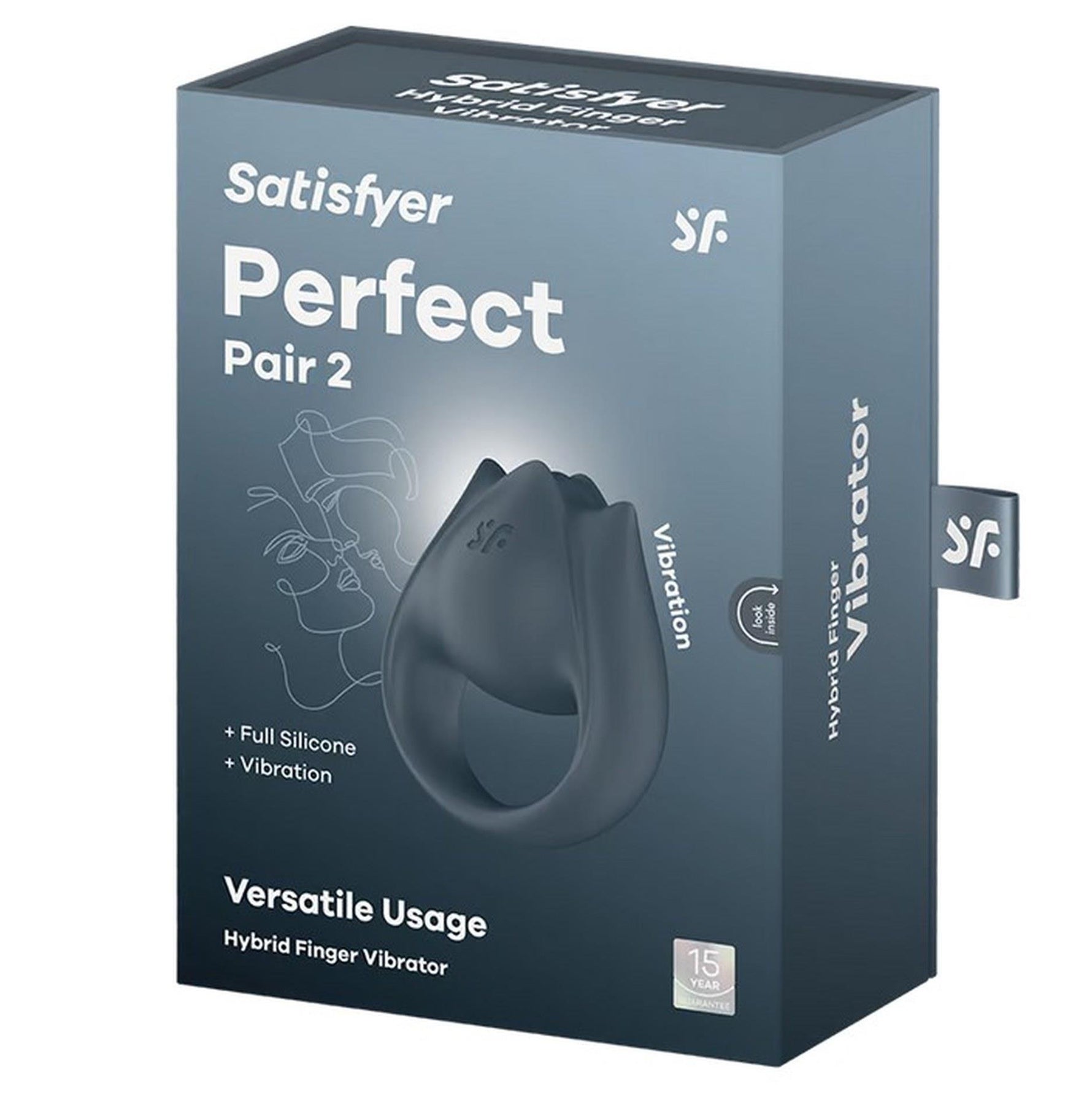 Inel vibrator 2 în 1 din silicon impermeabil Satisfyer Perfect Pair cu 2 porturi USB