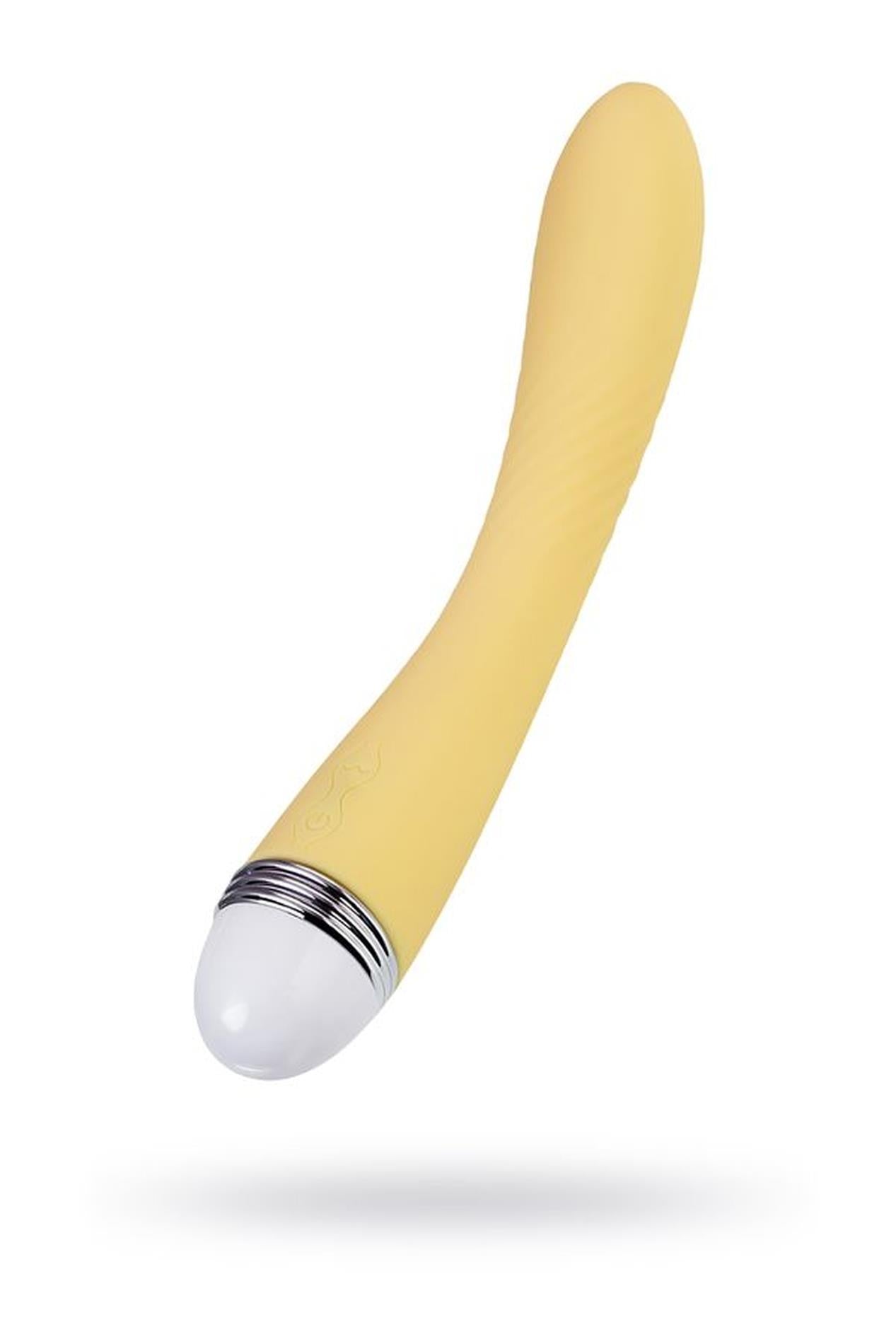 Vibrator Flovetta Calla pentru punctul G, silicon, galben, USB, 22 cm
