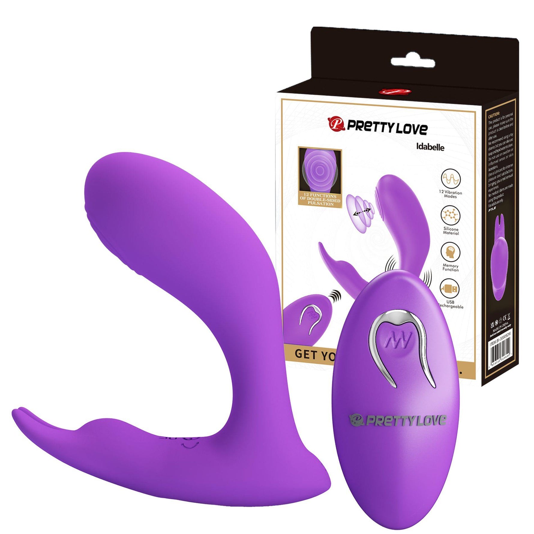 Vibrator pentru punctul G Pretty Love Idabelle, violet, cu telecomandă