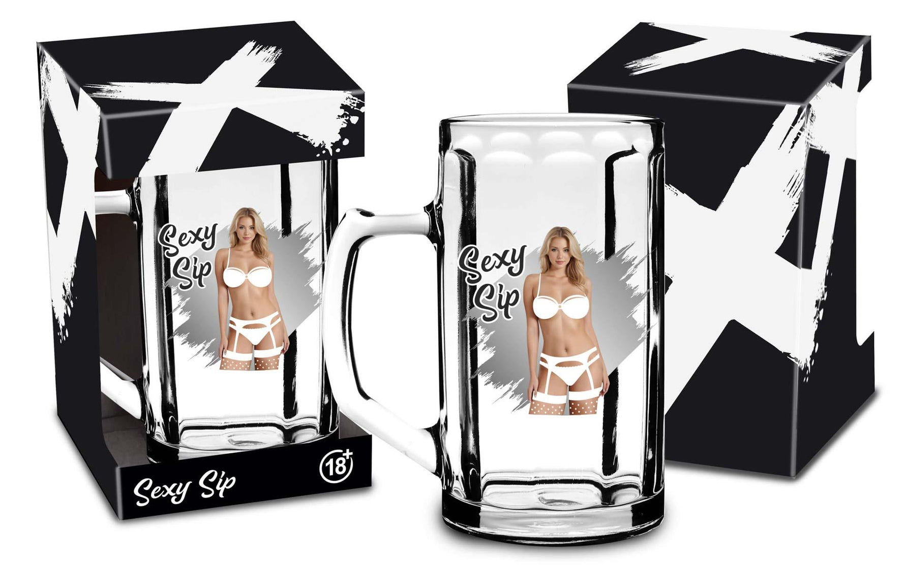 Cană de sticlă House of Mugs Sexy Sip 500ml