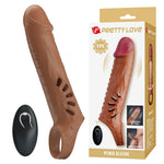 Manșon realist pentru penis Pretty Love, cu 12 vibrații, USB