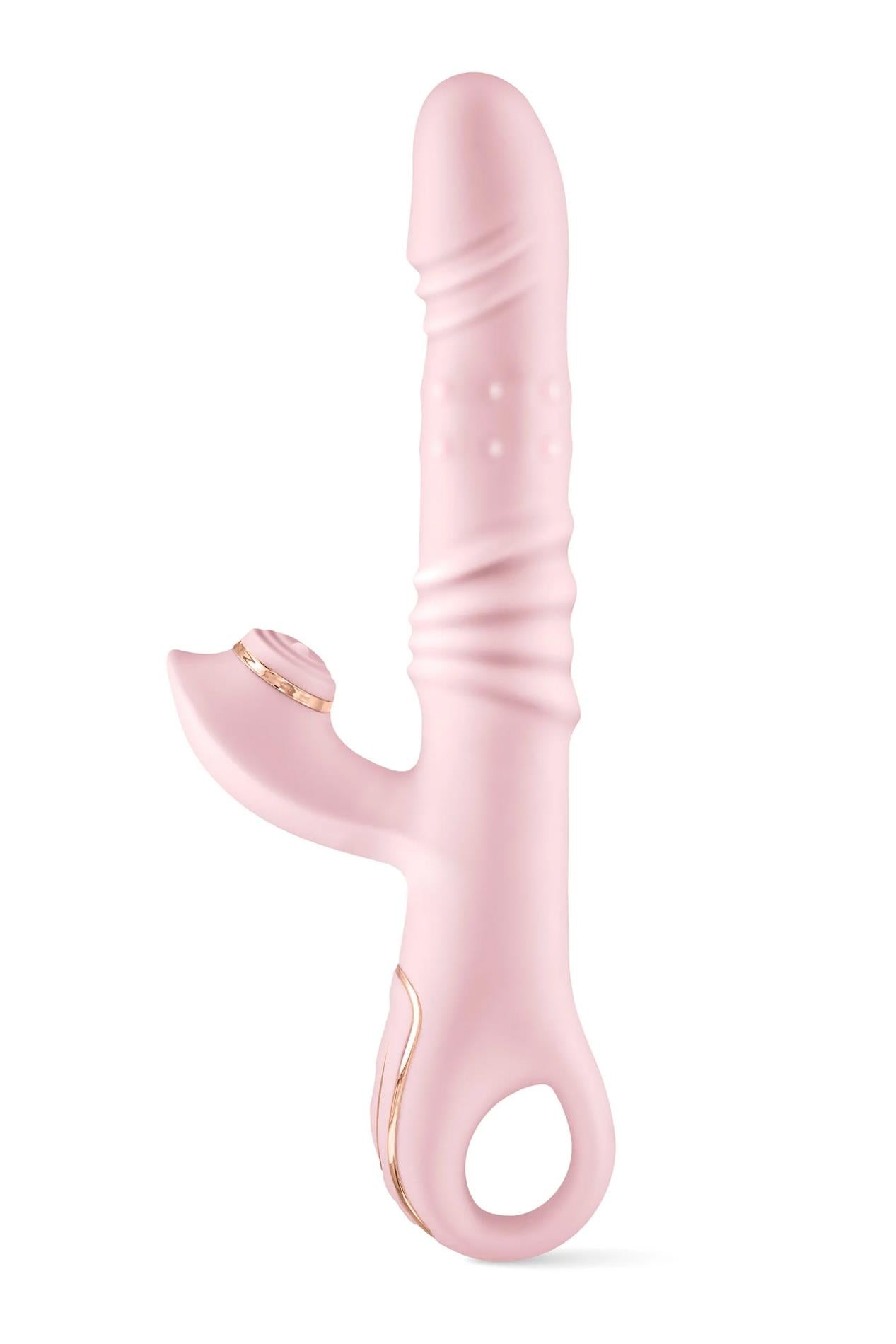 Vibrator USB roz încălzit Yoba Lively cu model iepuraș