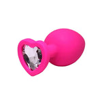 Plug anal Fantasy Heart, roz, mediu, cu cristal