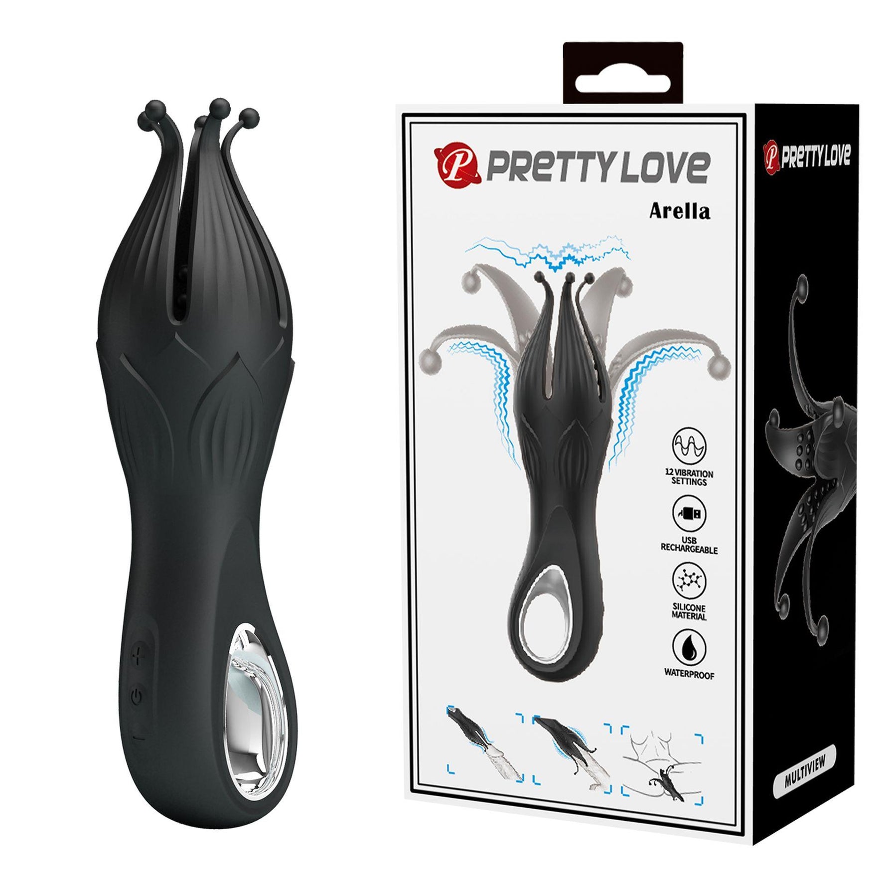 Pretty Love Arella Octopus, dispozitiv de antrenament pentru penis, 12 vibrații, USB