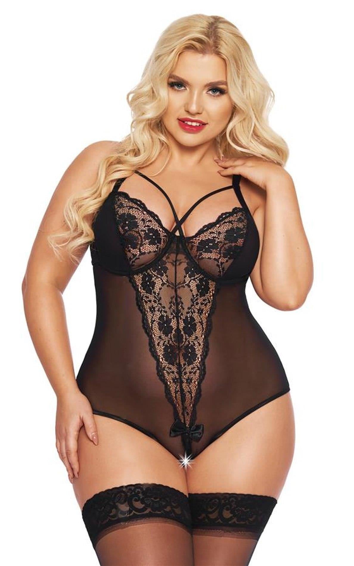 Body erotic Amanda SoftLine din dantelă neagră XL