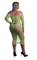 Set lenjerie intimă Neon Ouch, top cu mâneci lungi și fustă, XL XXXXL
