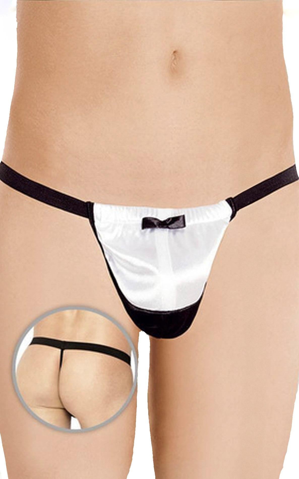 SoftLine 4417 tanga cu papion alb S/L