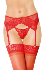 Portjartier Softline 3317 din dantelă, roșu, mărime M/M