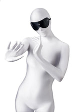 Mască BDSM Anonymous din piele PU neagră 24 cm