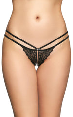 SoftLine Collection 2495 tanga din dantelă negru M/L