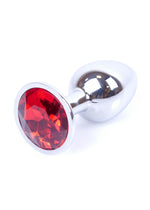 Bijuterii anale din argint cu cristal roșu 7 cm HeavyFun