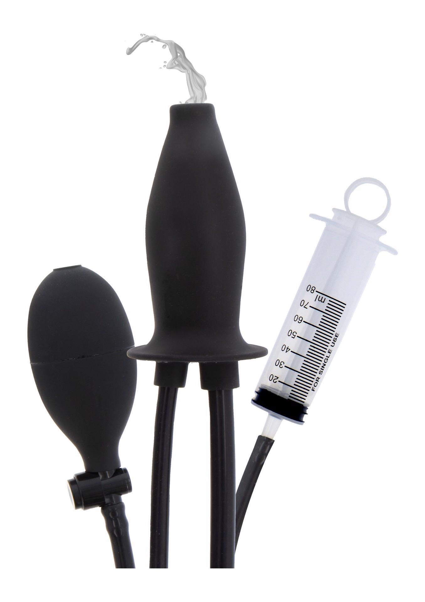 Dop anal gonflabil lubrifiant din silicon negru Hidden Desire Extreme