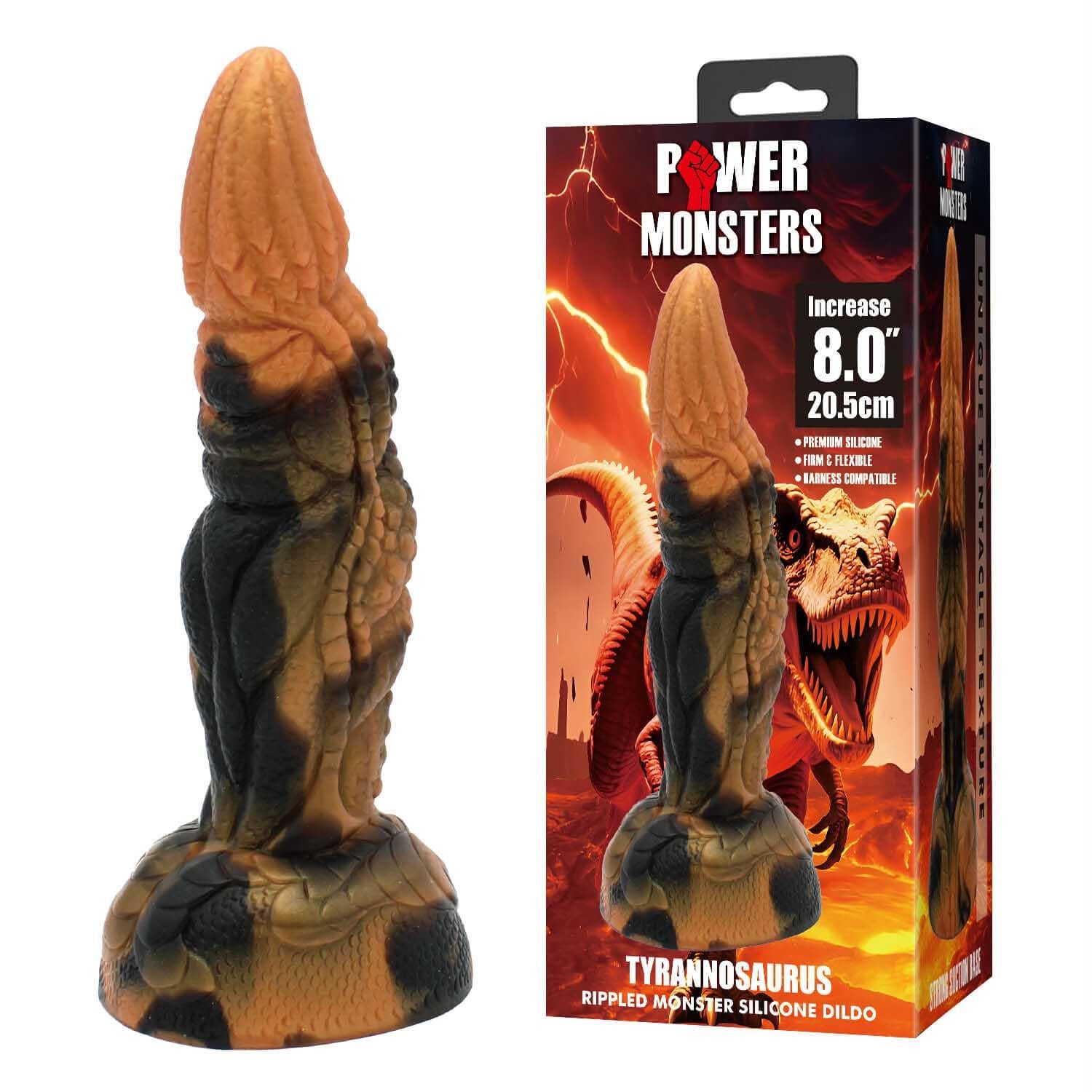 Dildo monstru ondulat din silicon Tyrannosaurus Power 20,5 cm