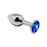Plug anal metalic Alive M albastru 8 cm