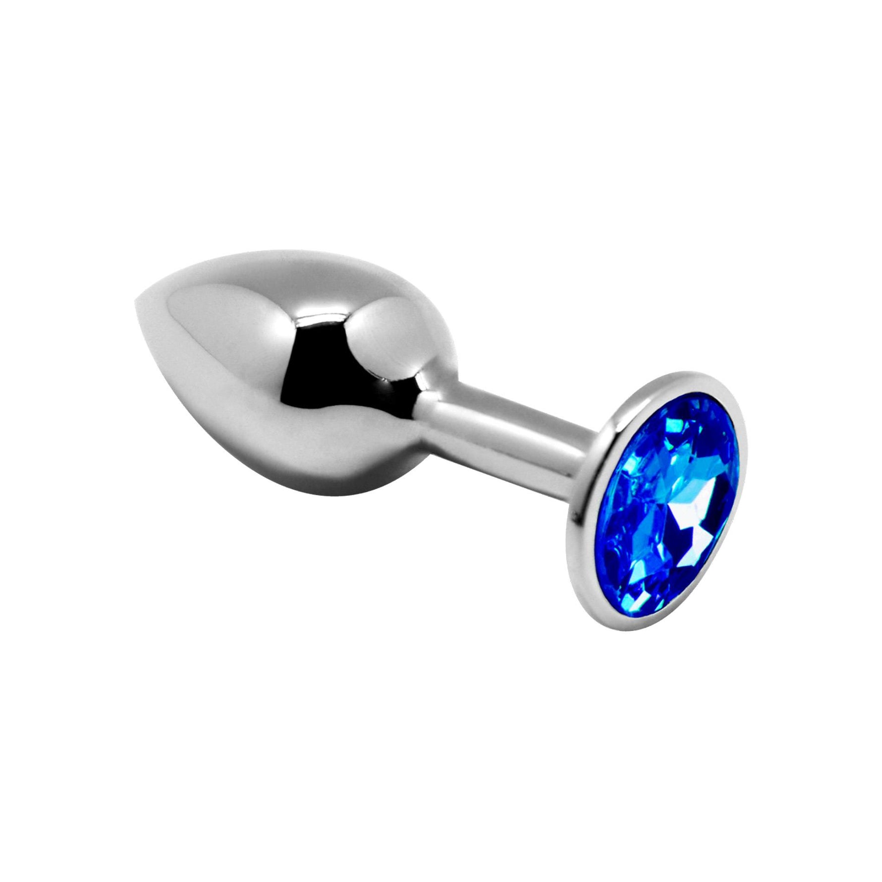 Plug anal metalic Alive M albastru 8 cm