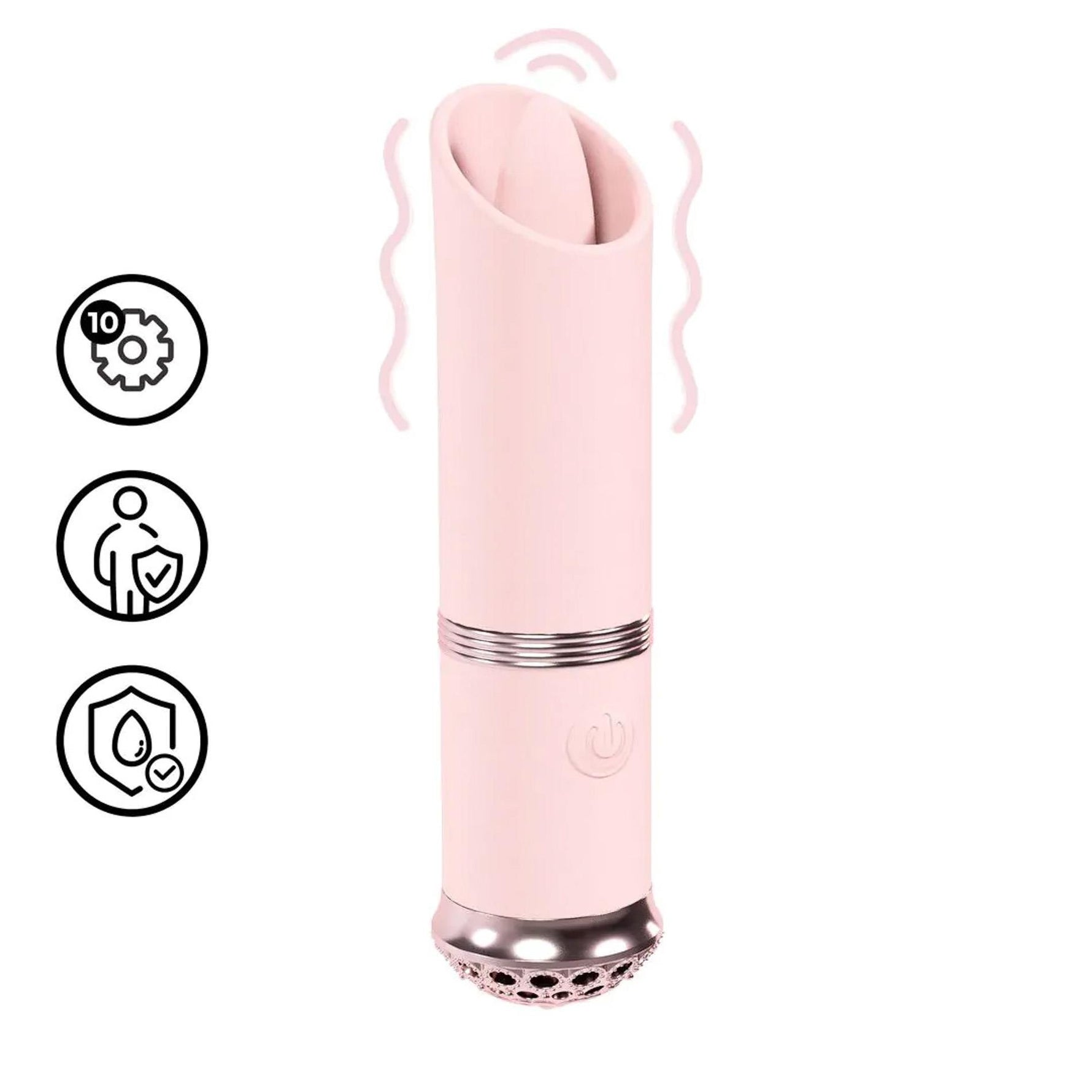 Vibrator ruj mini Loveline Luxe din silicon, roz, 10 cm