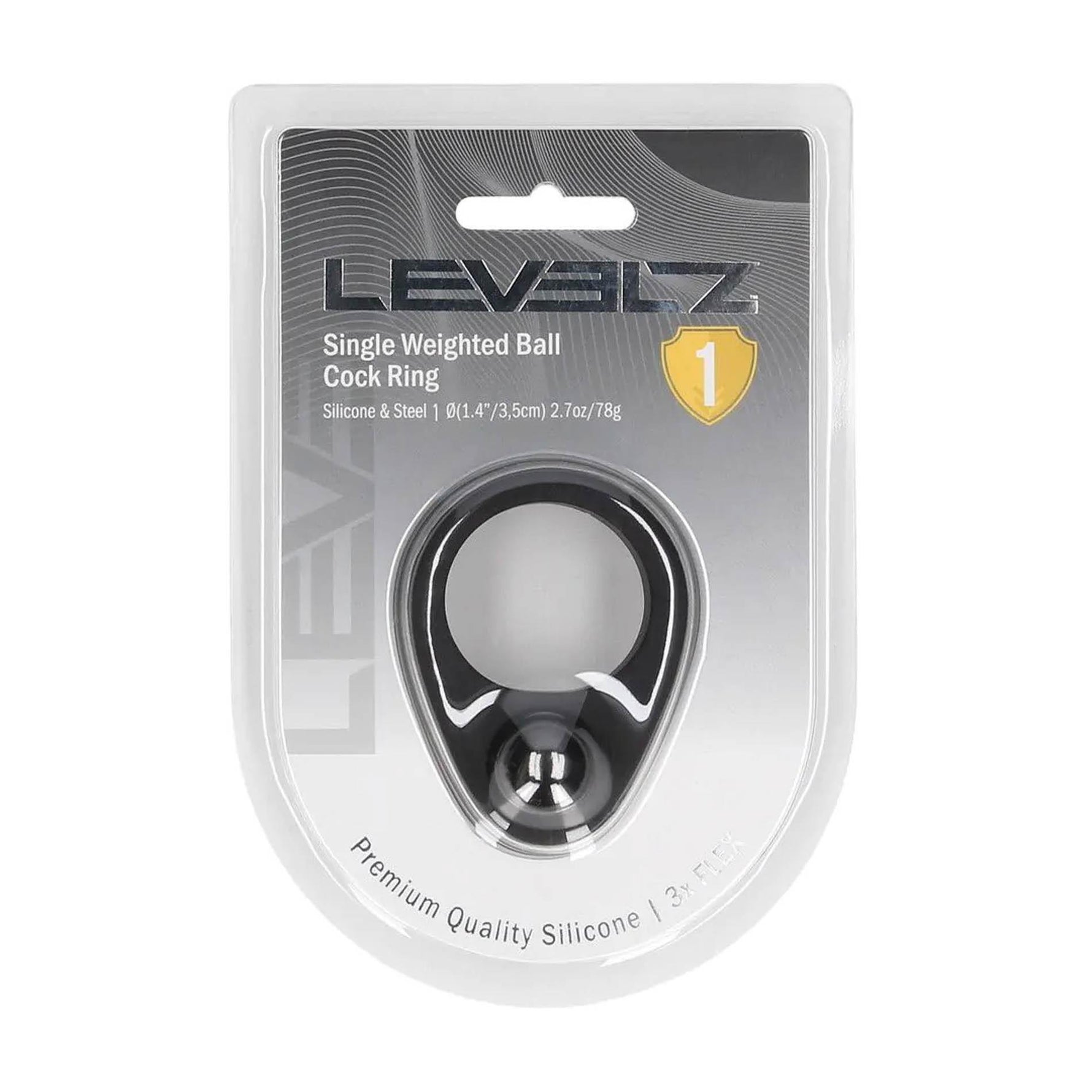 Inel de penis din silicon ponderat Levelz, negru