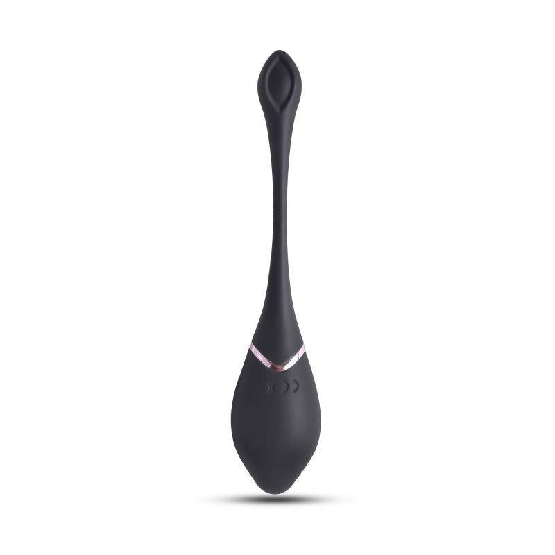 Ou vibrant Toyz4lovers din silicon negru cu telecomandă 17 cm