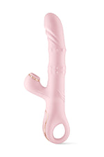 Vibrator elegant 5 în 1 Yoba Bunny, roz pudră, cu USB