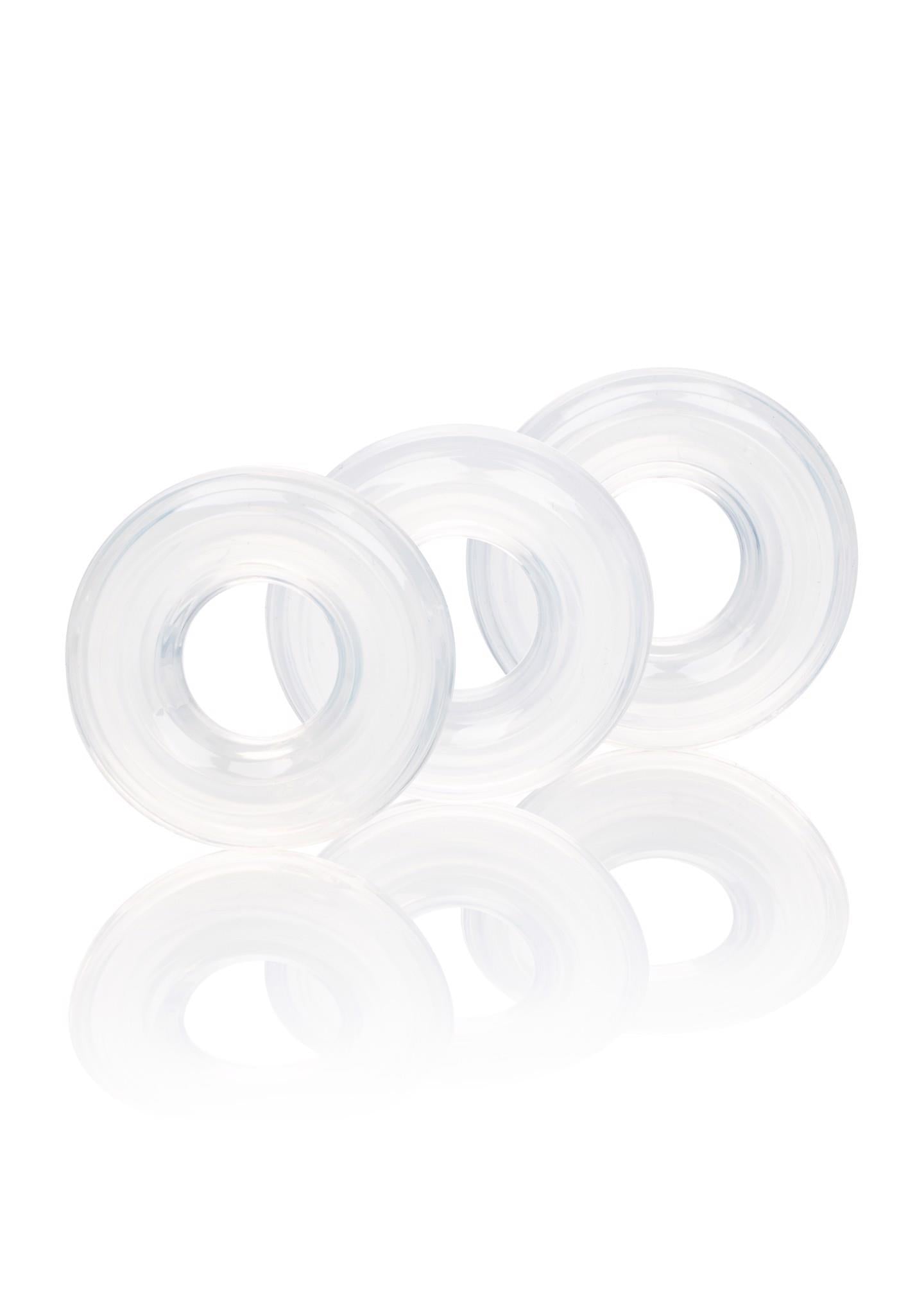 Inele de erecție din silicon Calexotics transparente 2 cm 3 buc