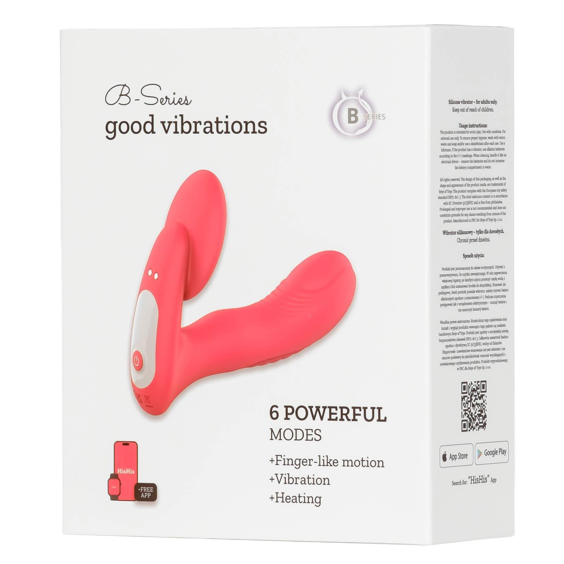 Vibrator APP seria B Fox, încălzit, cu vârf de deget, 14 cm, din silicon