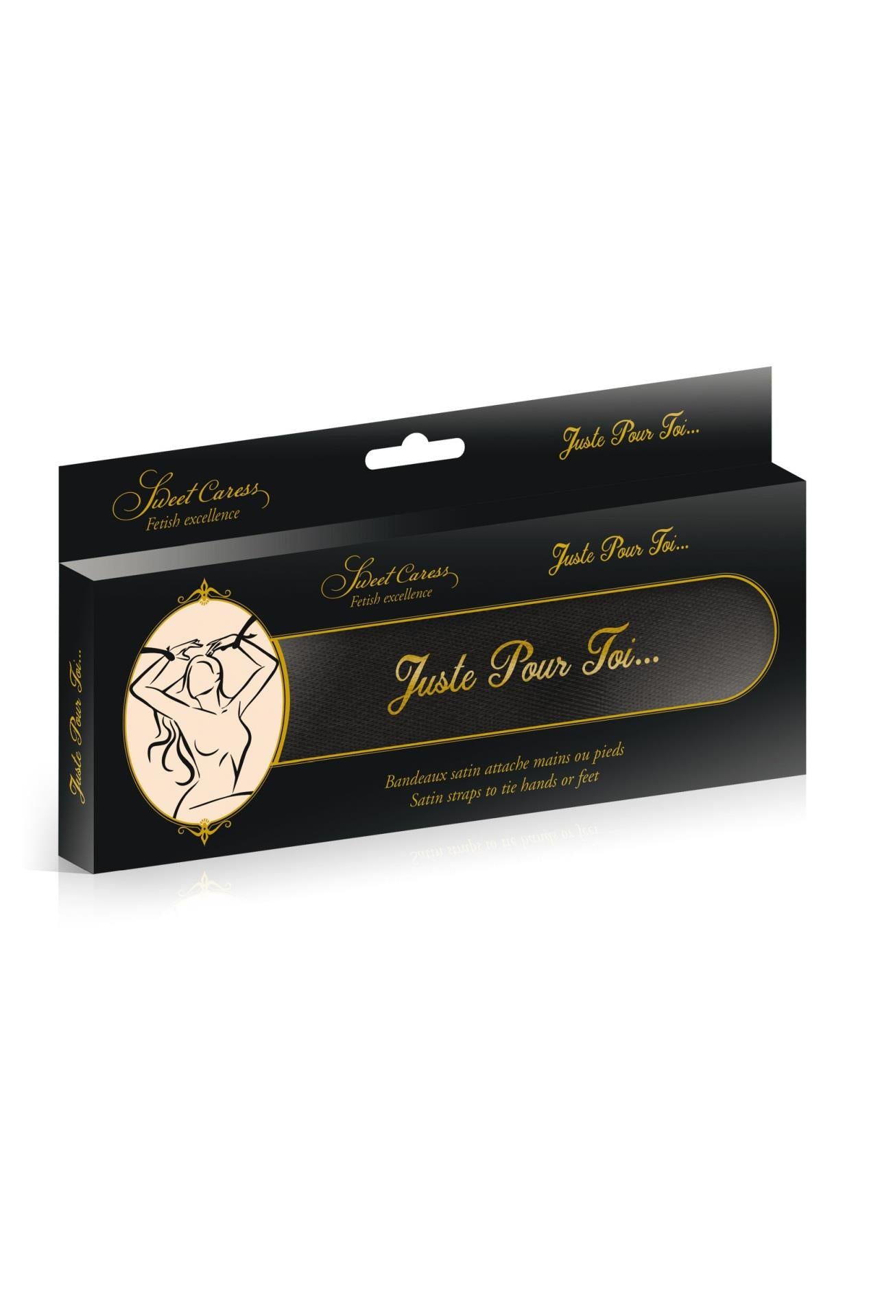Bentițe din satin Sweet Caress, negre, 160 cm, doar pentru tine