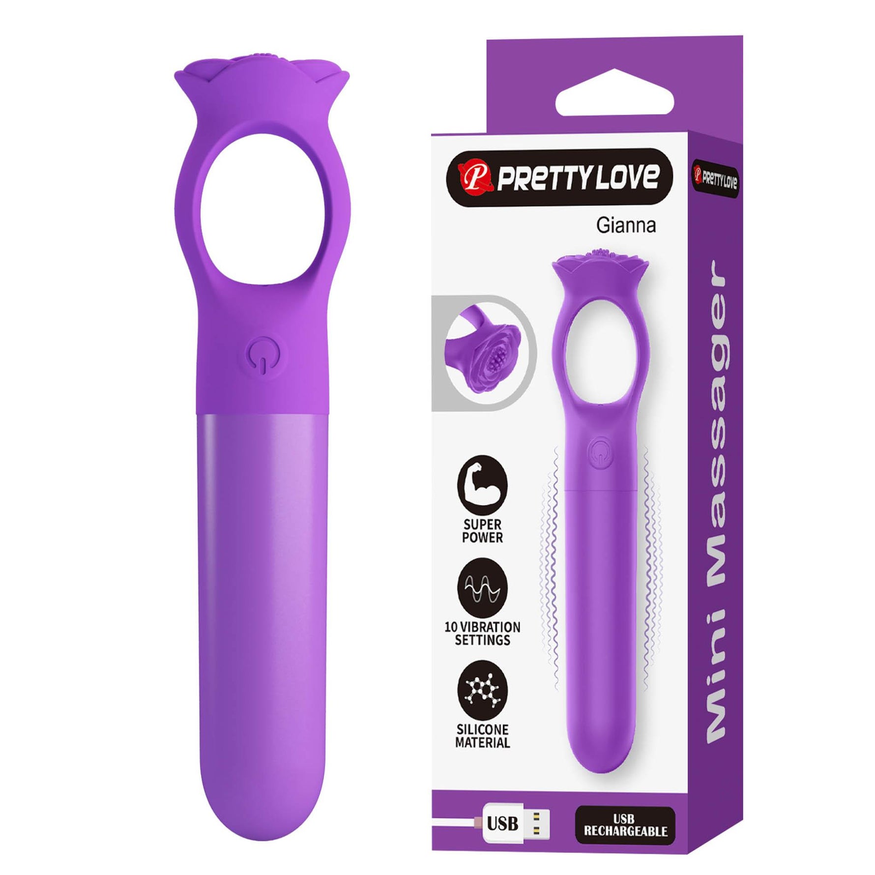Stimulator Clitoridian Pretty Love Gianna Mini USB din Silicon