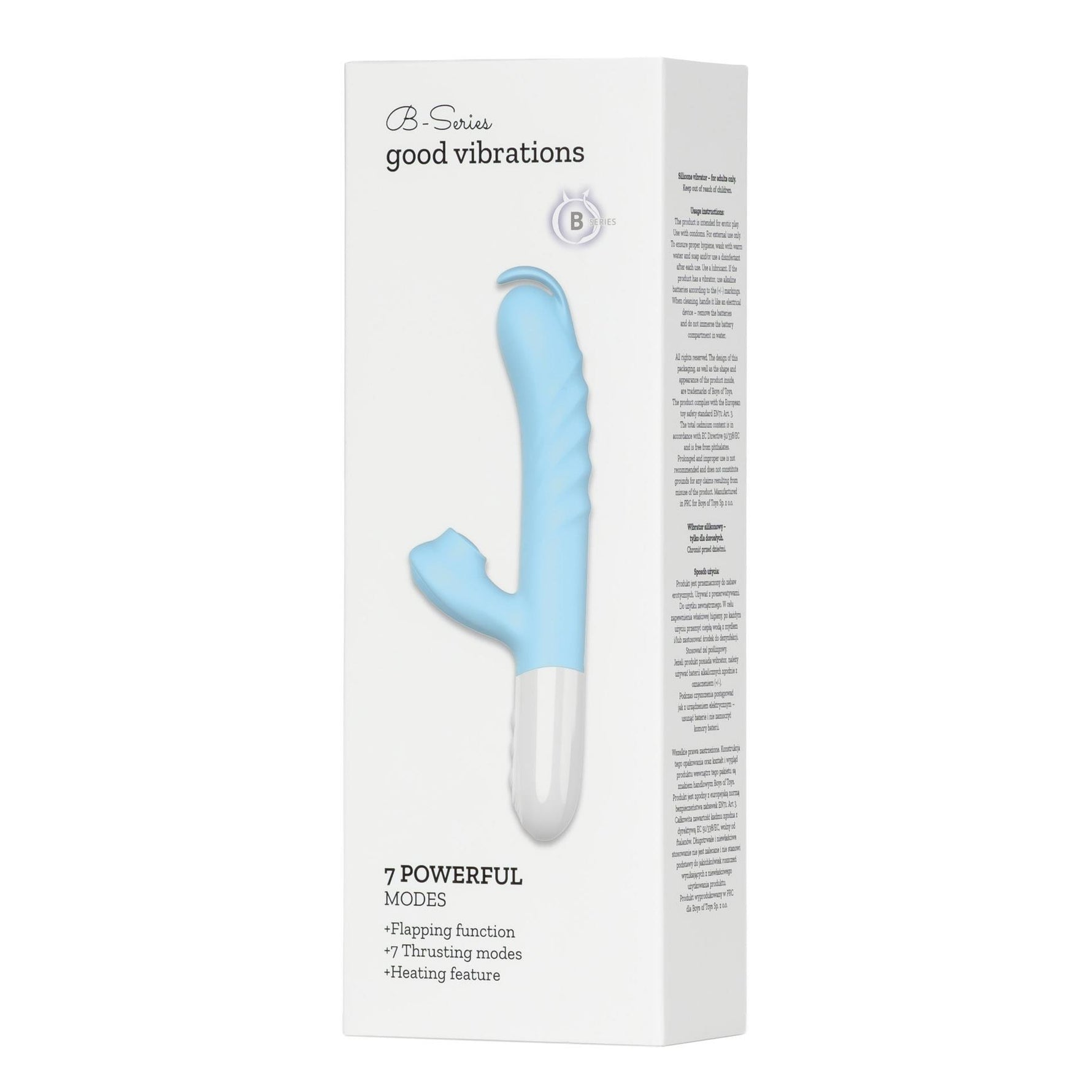 Vibrator din silicon seria B Fox Flapping, cu 7 moduri, încălzit, 25 cm