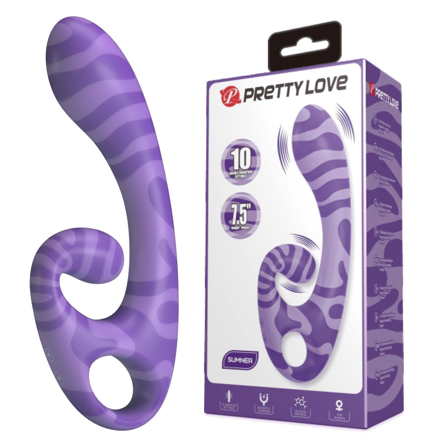 Stimulator clitoridian dublu din silicon violet Pretty Love Sumner