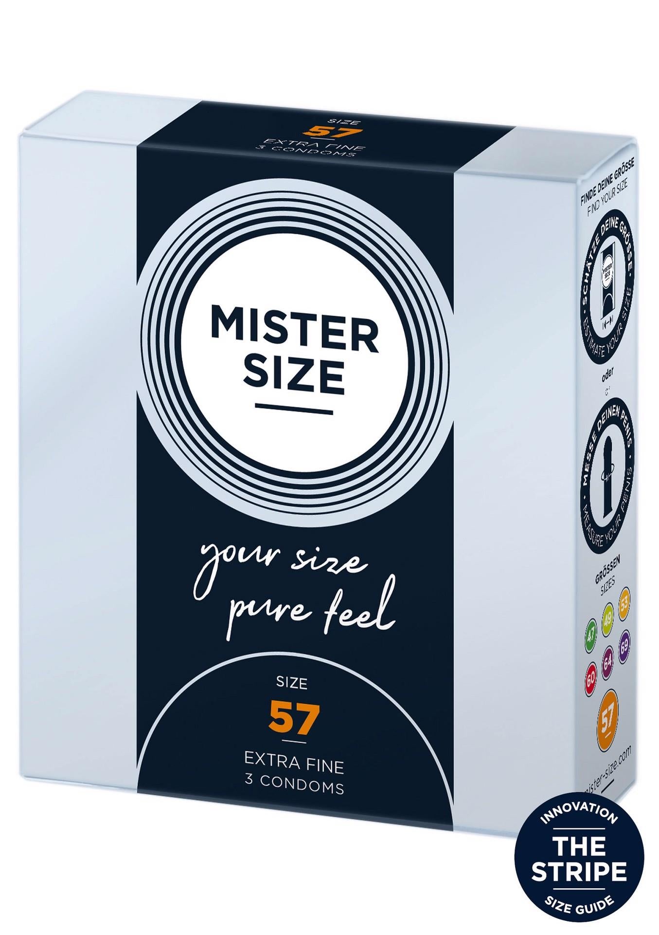 Prezervative ultra subțiri MISTER SIZE 57 mm naturale, 3 bucăți