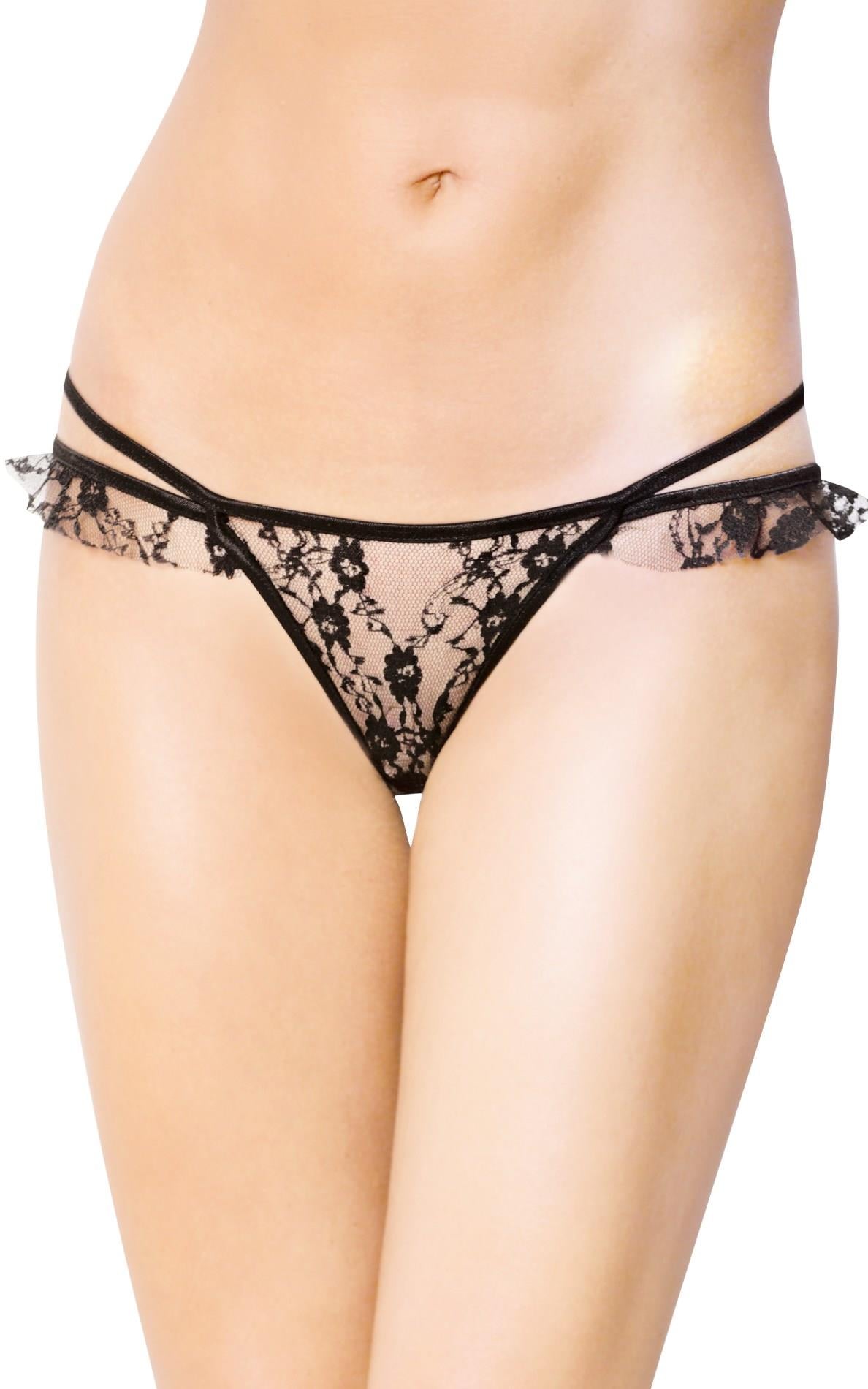 SoftLine 2447 tanga erotică cu fundă, negru M/L