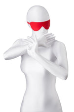 Mască BDSM Anonymous din piele PU roșie 65 cm