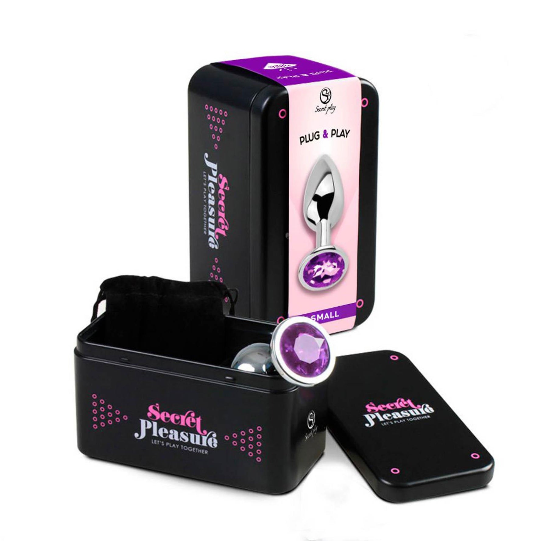 Plug anal metalic violet Secret Play cu cristal