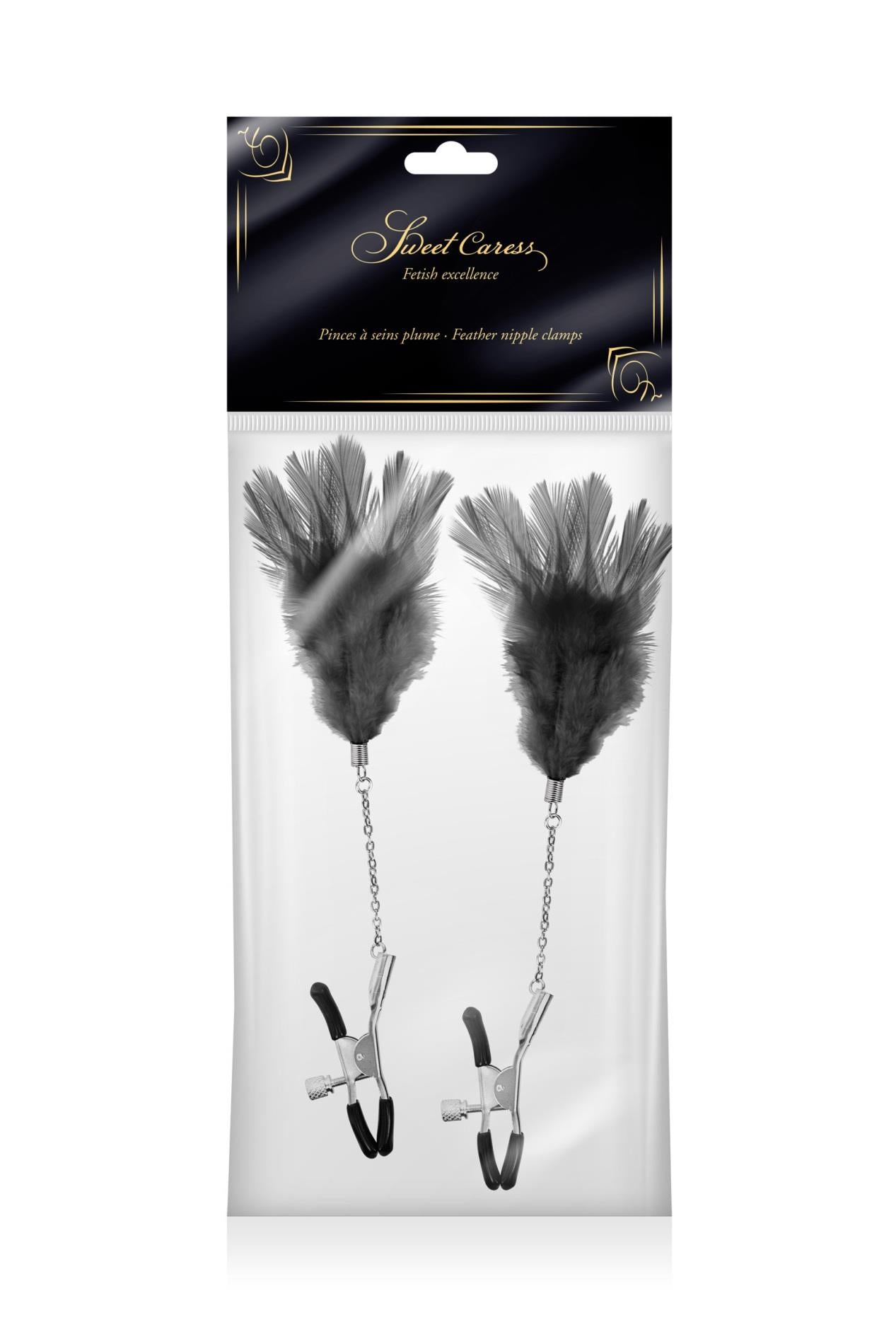 Cleme pentru mameloane Sweet Caress Black Feather