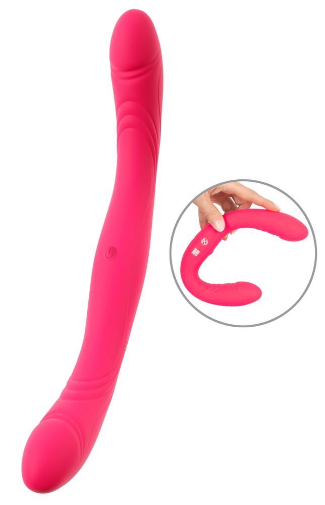Vibrator dublu din silicon USB Couples Choice 31,2 cm