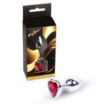 Bijuterie anală din argint cu inimă roșie MyLove Toys 7 cm