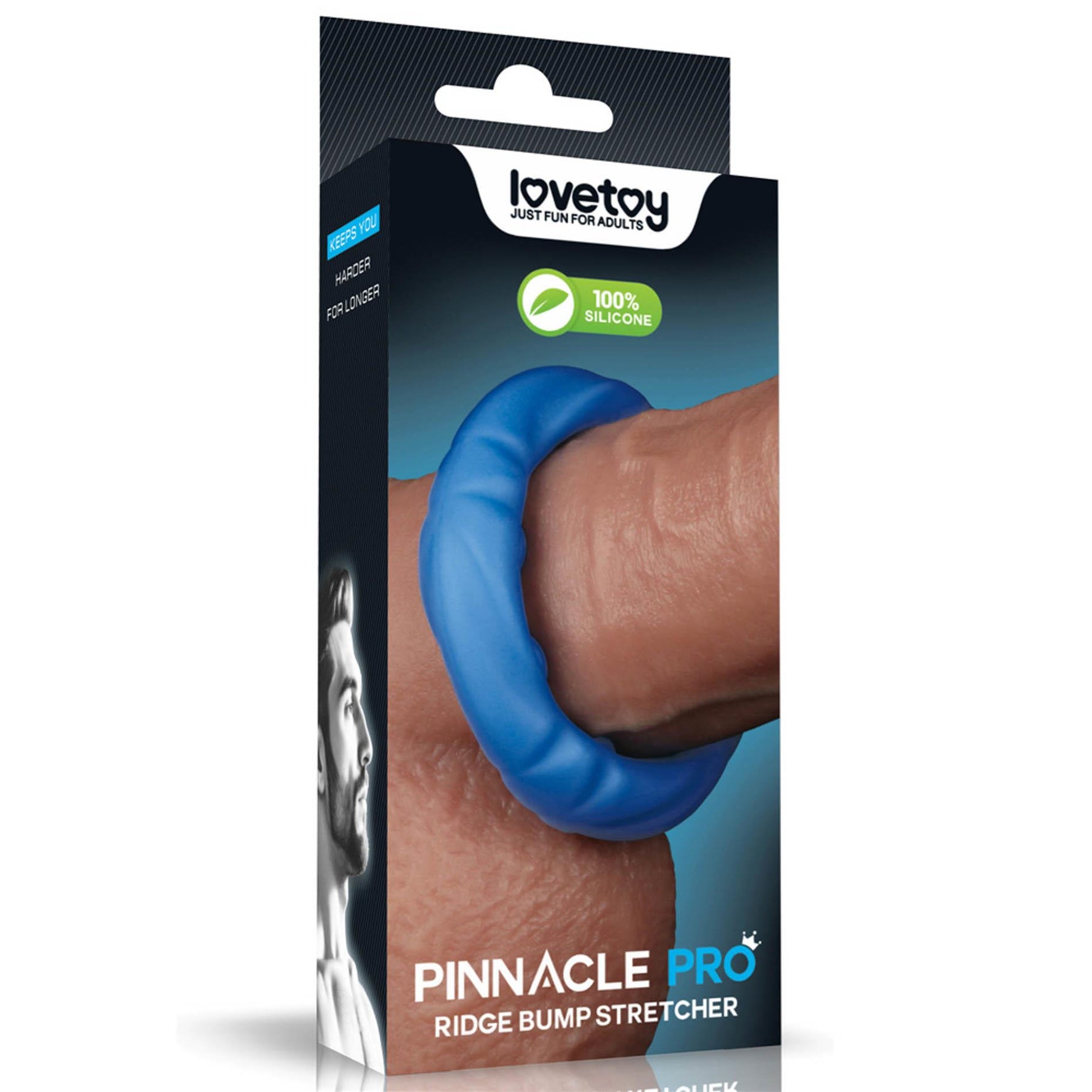 Inel pentru penis Lovetoy Ridge Bump, albastru