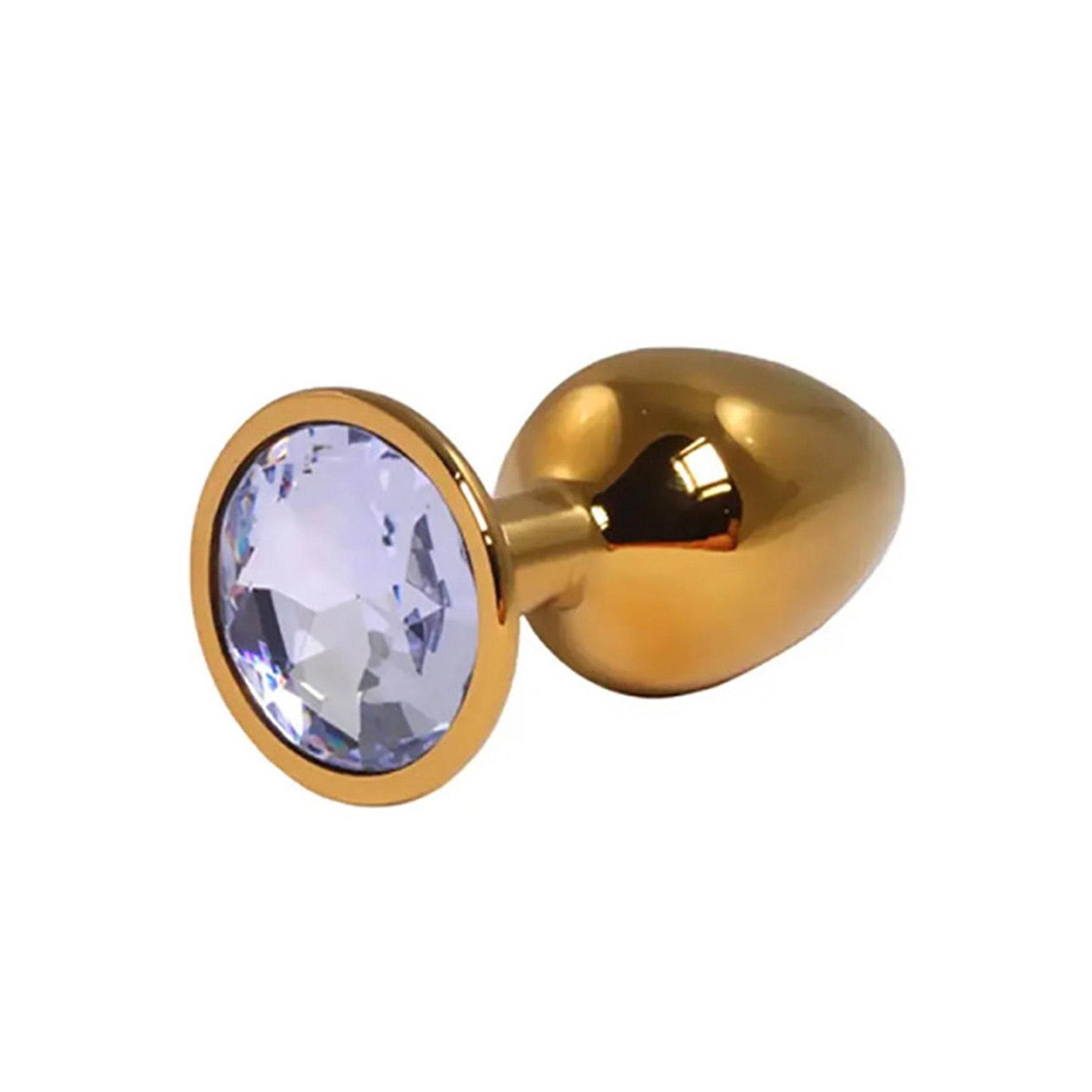 Plug anal mic Fantasy auriu cu diamant alb 7cm