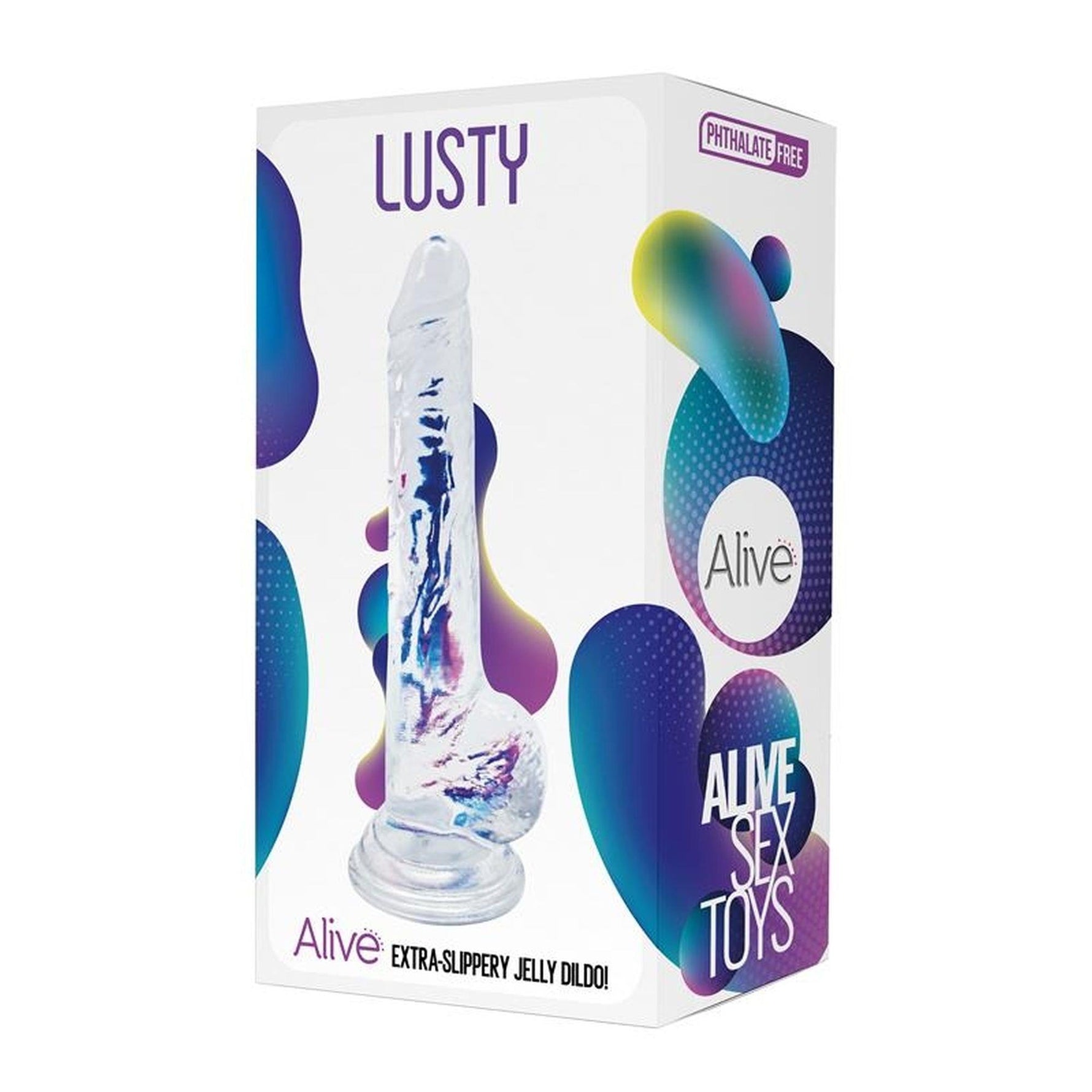 Dildo cu gel Alive Lusty transparent 18 cm