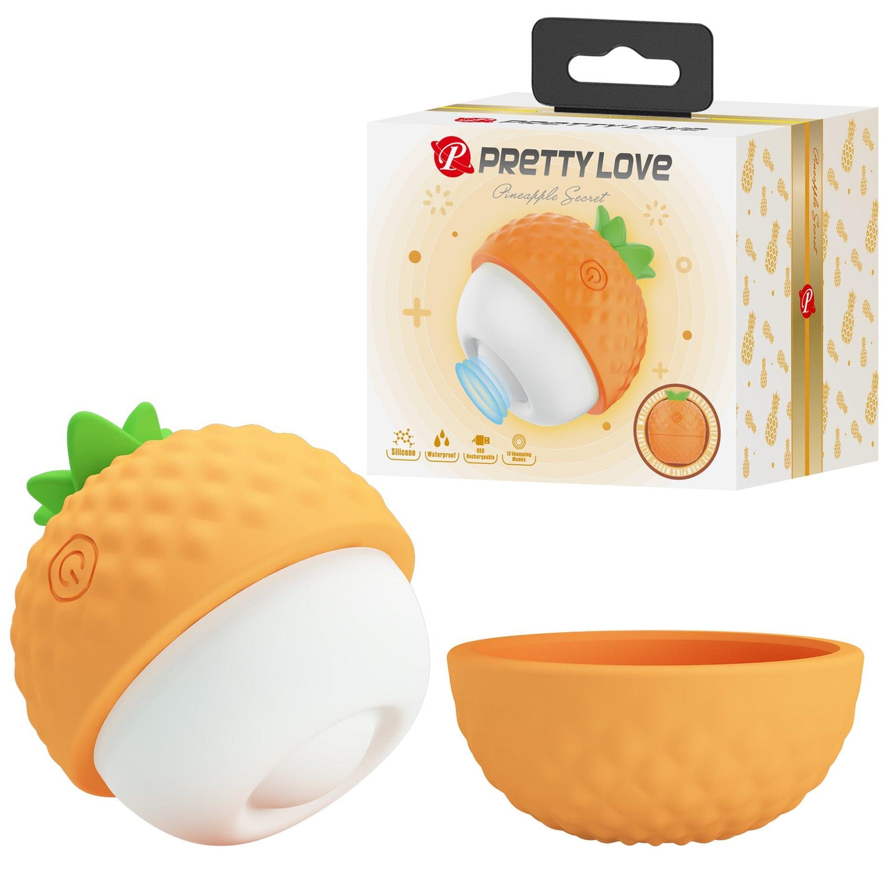 Vibrator Pineapple Secret Pretty Love din silicon, 12 moduri de vibrație