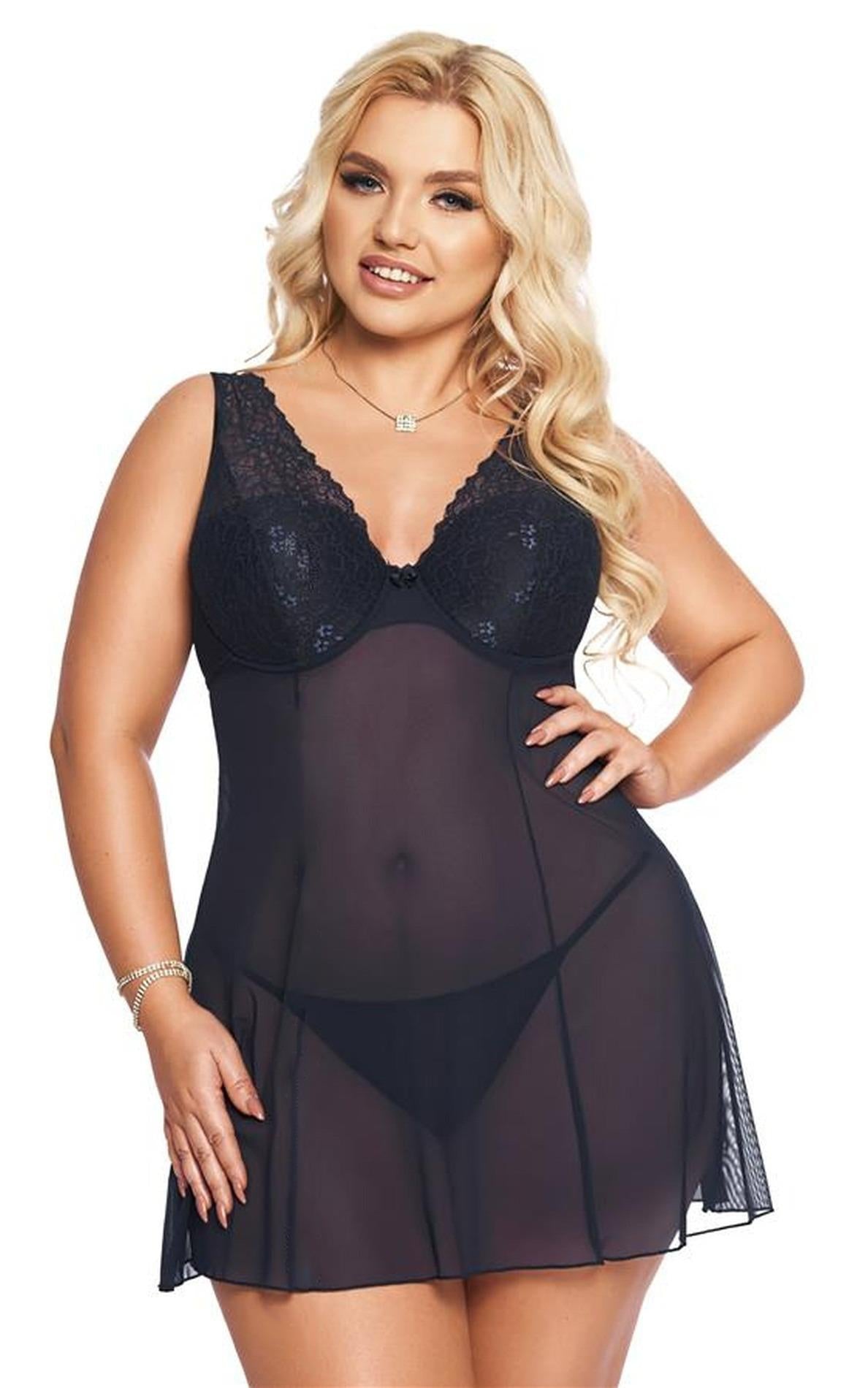 Babydoll senzual Berta albastru 3XL SoftLine