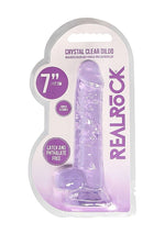 Dildo realist RealRock cu testicule violet 18 cm