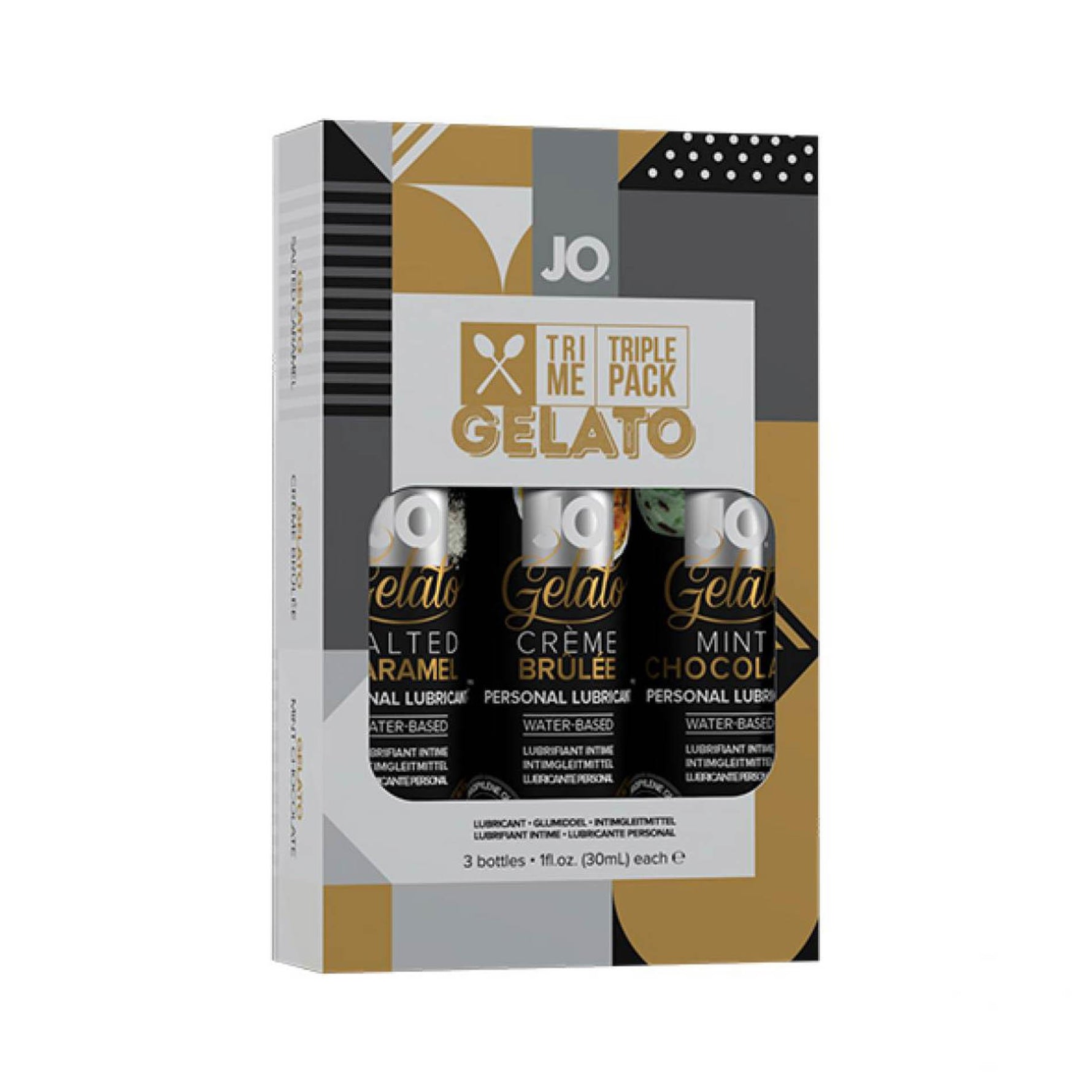 Set lubrifiant JO Gelato 3 x 30 ml, trei arome