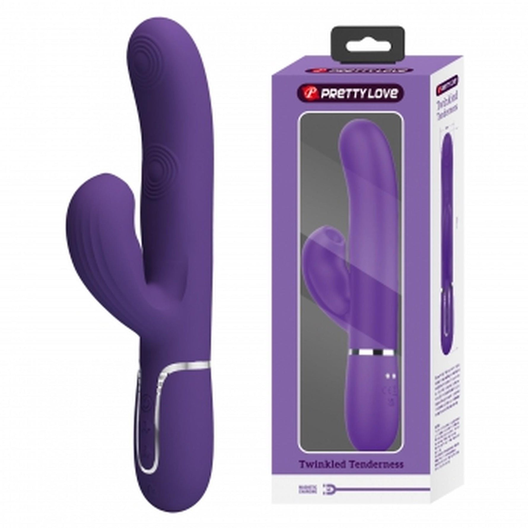 Vibrator Pretty Love din silicon cu formă de iepuraș, 14 funcții, USB